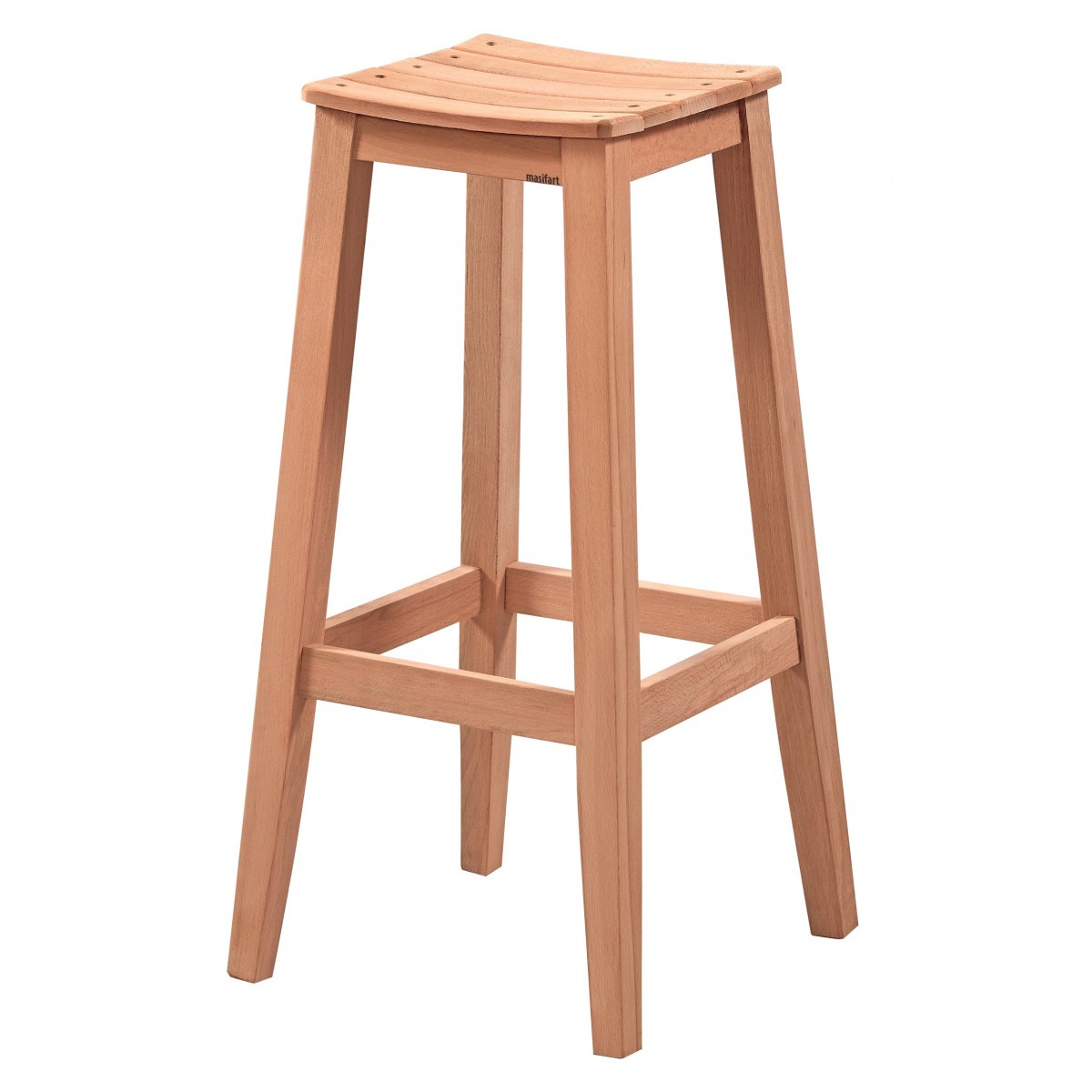 Masifart Gratia Izgaralı Bar Taburesi Cilasız Ham Ahşap